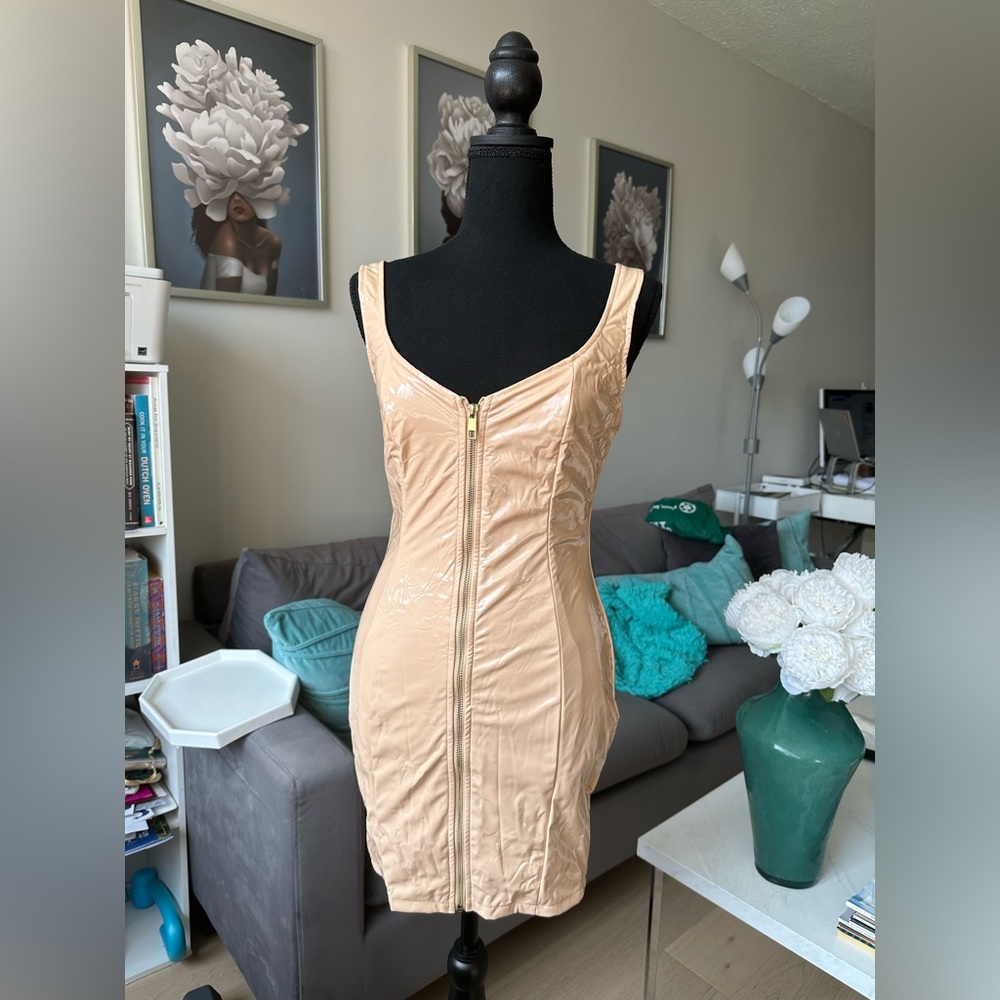 Fashion Nova Latex Nude Dress